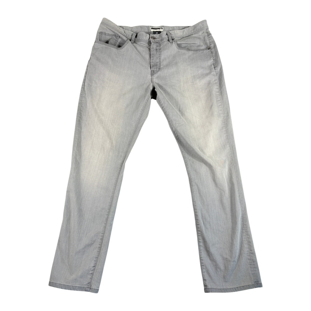 Travis Mathew Straight Leg Jeans Men 38 Light Gray Faded Cotton Stretch Everyday